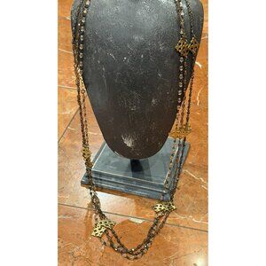 JULIO MALTESE CROSS CRYSTAL RHINESTONE 38" GOLD CHAIN LAYERED NECKLACES LOT 3 LN